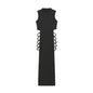 Criss Cross Cut Out Dress, Sexy Bodycon Mock Neck Sleeveless Dress,